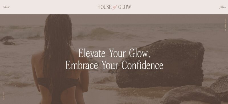 Elegant Showit website template with a serene beach aesthetic, ideal for wellness brands and beauty entrepreneurs.