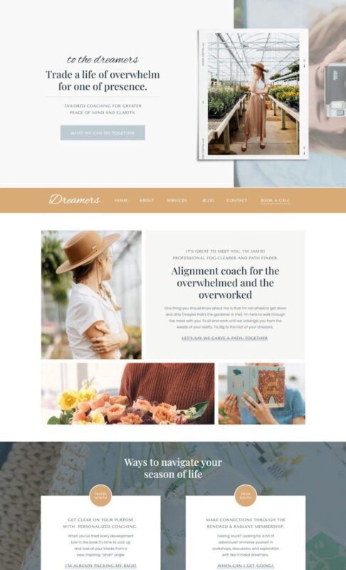 Dreamers Showit Website Template